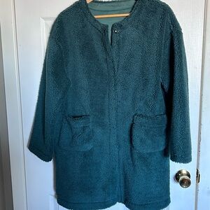 Oversized Green Teddy Jacket